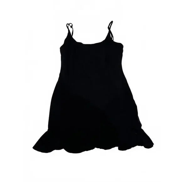 Princess Polly Kiribati Black Ruffle Hem Sleeveless Mini Short Dress- Size 12 - Picture 3 of 9